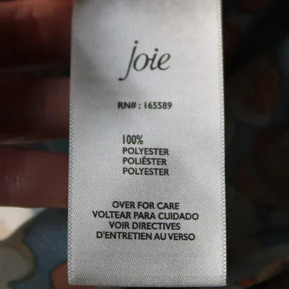 NWOT Joie Floral Fields Boho Blouse Blue White Orange Limited Edition 2XL Fem - Picture 10 of 12